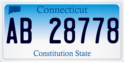 CT license plate AB28778