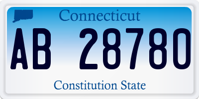 CT license plate AB28780