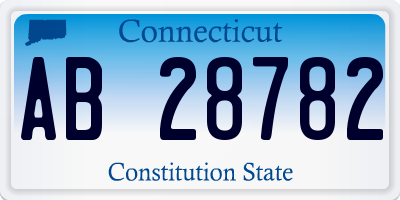 CT license plate AB28782