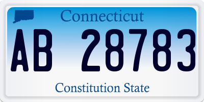 CT license plate AB28783