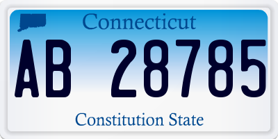 CT license plate AB28785