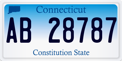 CT license plate AB28787