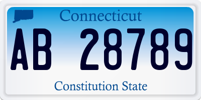 CT license plate AB28789