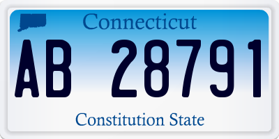 CT license plate AB28791