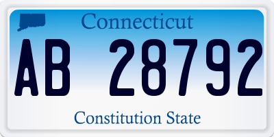 CT license plate AB28792