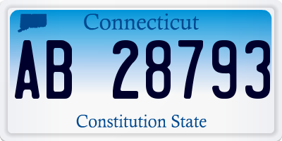 CT license plate AB28793