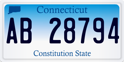 CT license plate AB28794