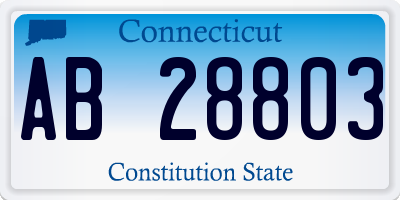 CT license plate AB28803