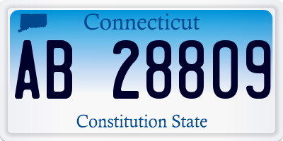 CT license plate AB28809