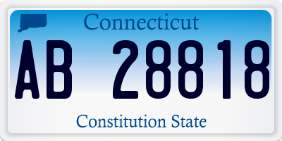 CT license plate AB28818