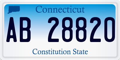 CT license plate AB28820