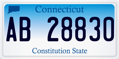 CT license plate AB28830