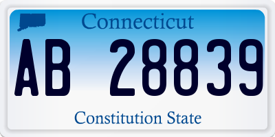 CT license plate AB28839