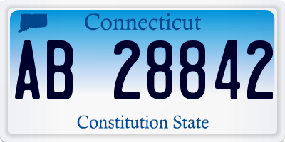 CT license plate AB28842