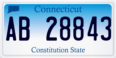 CT license plate AB28843