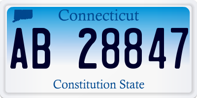 CT license plate AB28847