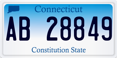 CT license plate AB28849