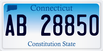 CT license plate AB28850