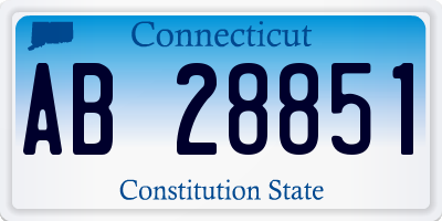 CT license plate AB28851