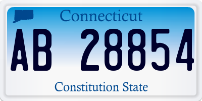 CT license plate AB28854