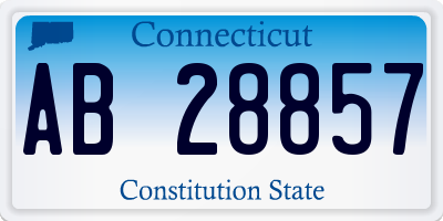 CT license plate AB28857