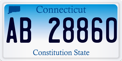 CT license plate AB28860