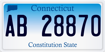 CT license plate AB28870