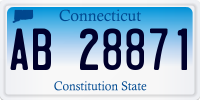 CT license plate AB28871