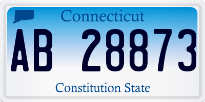 CT license plate AB28873