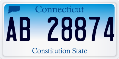 CT license plate AB28874