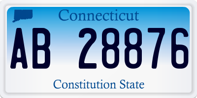 CT license plate AB28876