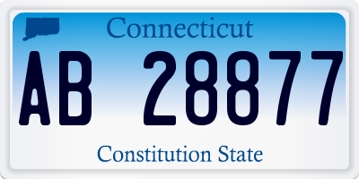 CT license plate AB28877