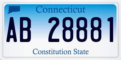 CT license plate AB28881