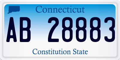 CT license plate AB28883