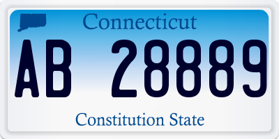 CT license plate AB28889