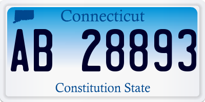 CT license plate AB28893