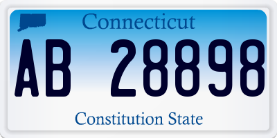 CT license plate AB28898