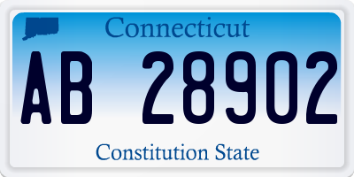 CT license plate AB28902