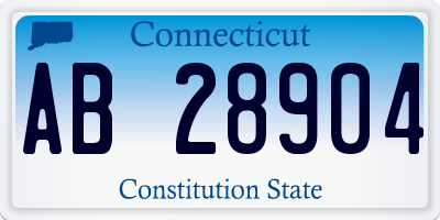 CT license plate AB28904