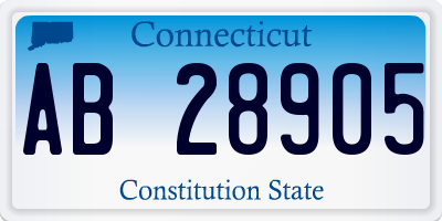 CT license plate AB28905