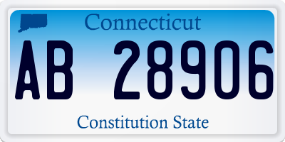 CT license plate AB28906