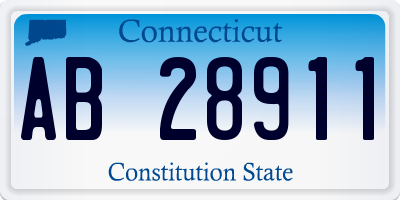 CT license plate AB28911