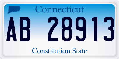 CT license plate AB28913