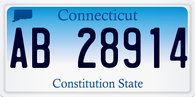 CT license plate AB28914