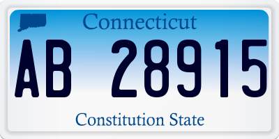 CT license plate AB28915