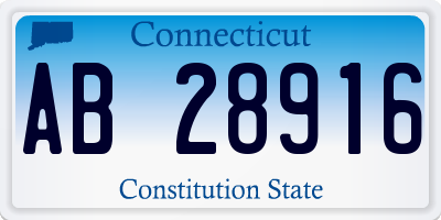 CT license plate AB28916