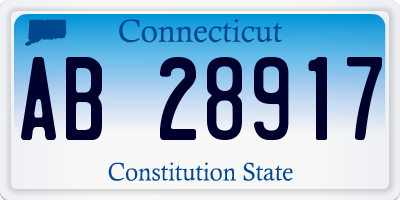 CT license plate AB28917