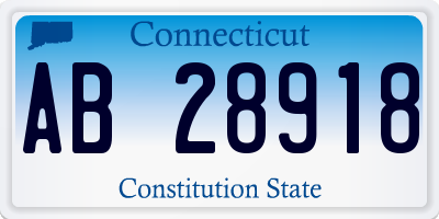 CT license plate AB28918