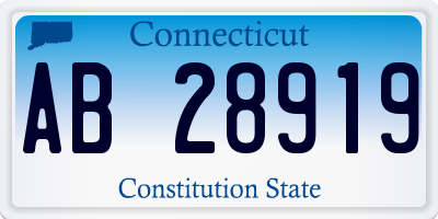 CT license plate AB28919