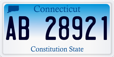 CT license plate AB28921